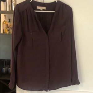 Loft purple blouse size medium